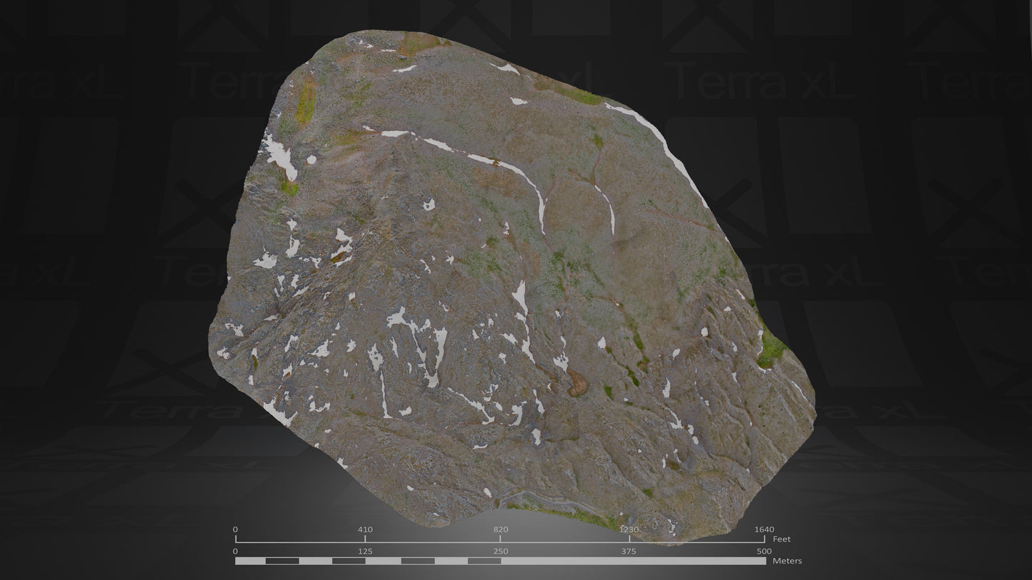 Basin 2 XL 3D render of photogrammetry scan mountain terrain model