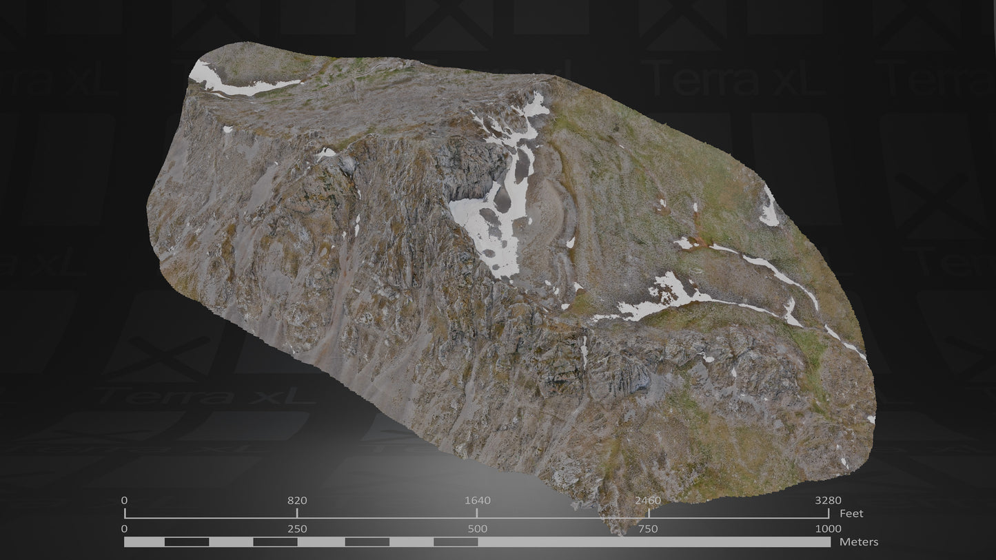 Full Mountain 1 XXL 3D render of photogrammetry scan mountain terrain model