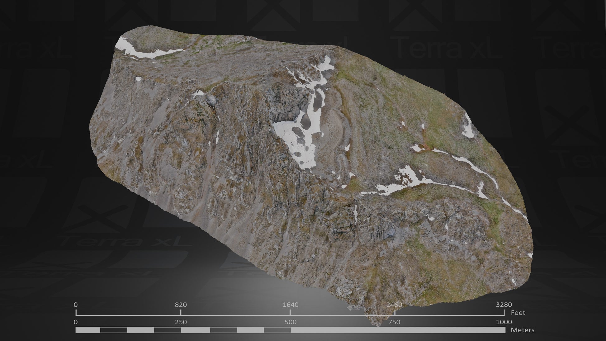 Full Mountain 1 XXL 3D render of photogrammetry scan mountain terrain model
