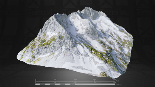 Mountain 2 XXL 3D render of photogrammetry scan mountain terrain model