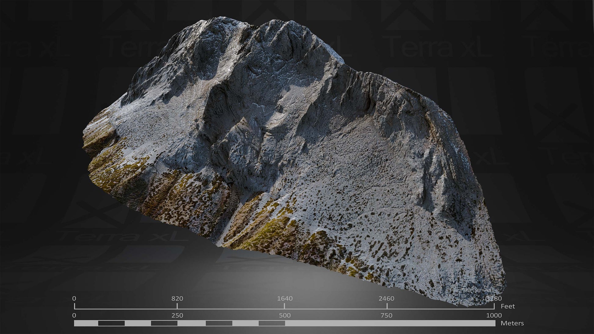 Freebie Pack 3D render of photogrammetry scan mountain terrain model