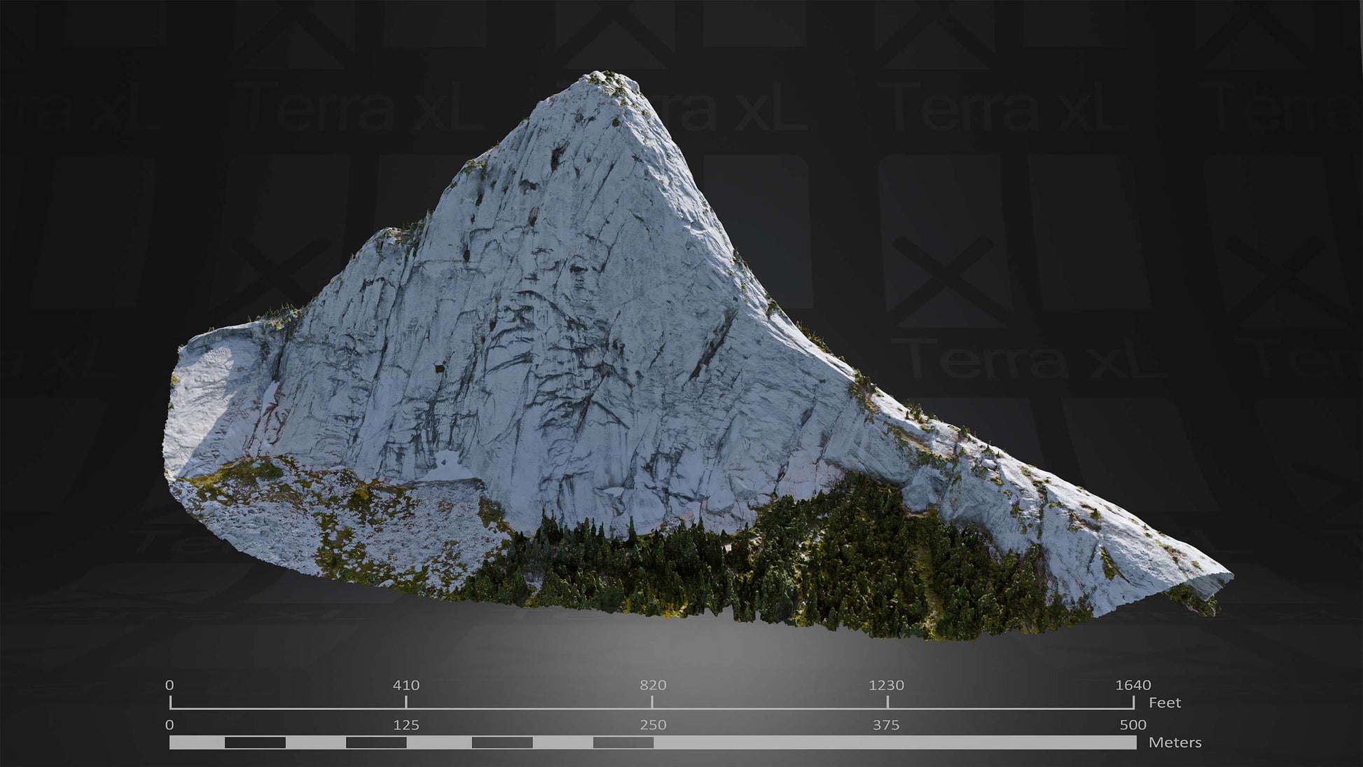 Mountain 5 XL 3D render of photogrammetry scan mountain terrain model