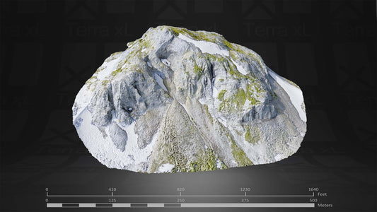 Bluffs 1 L 3D render of photogrammetry scan mountain terrain model