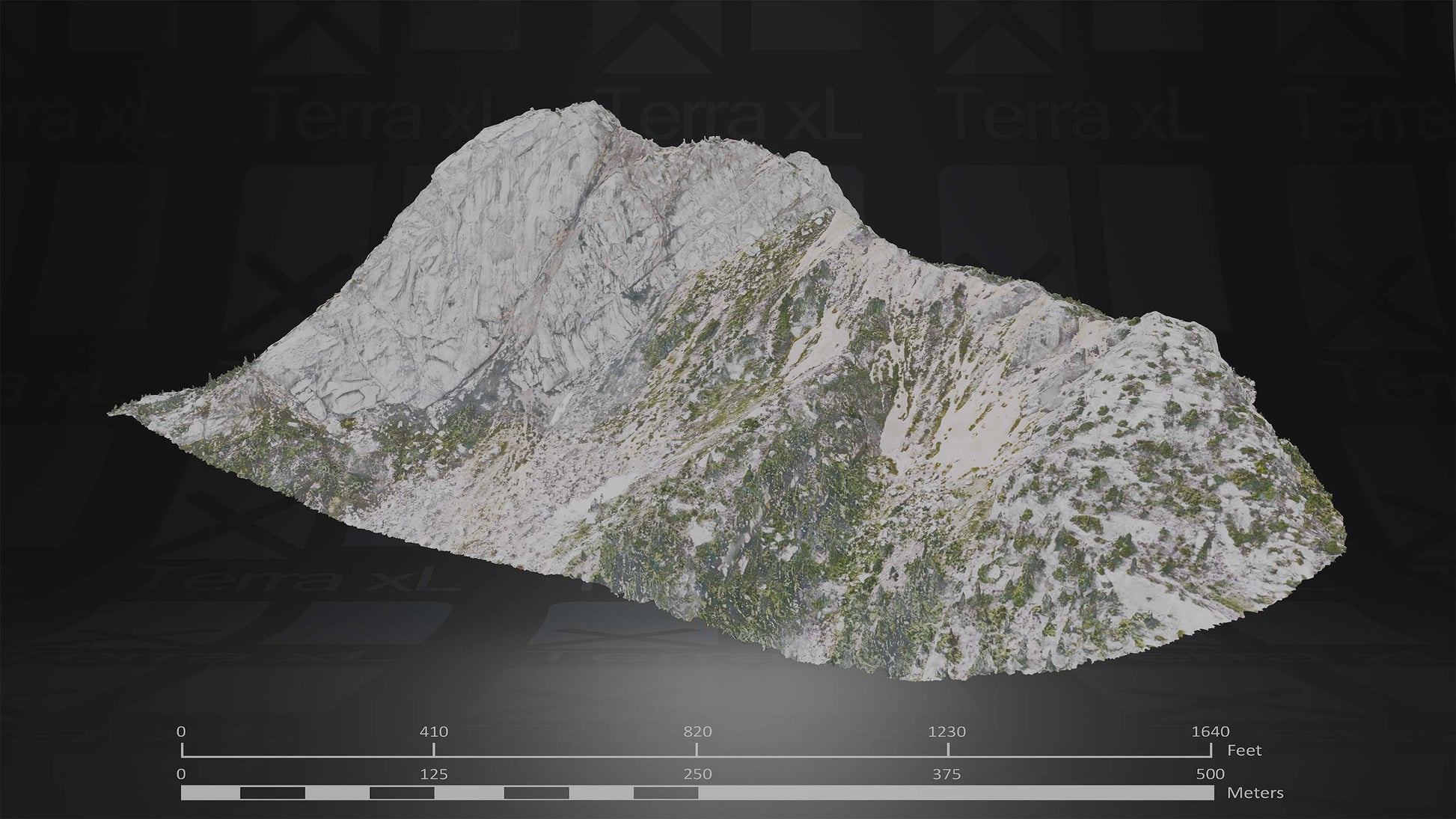Bluffs 2 L 3D render of photogrammetry scan mountain terrain model