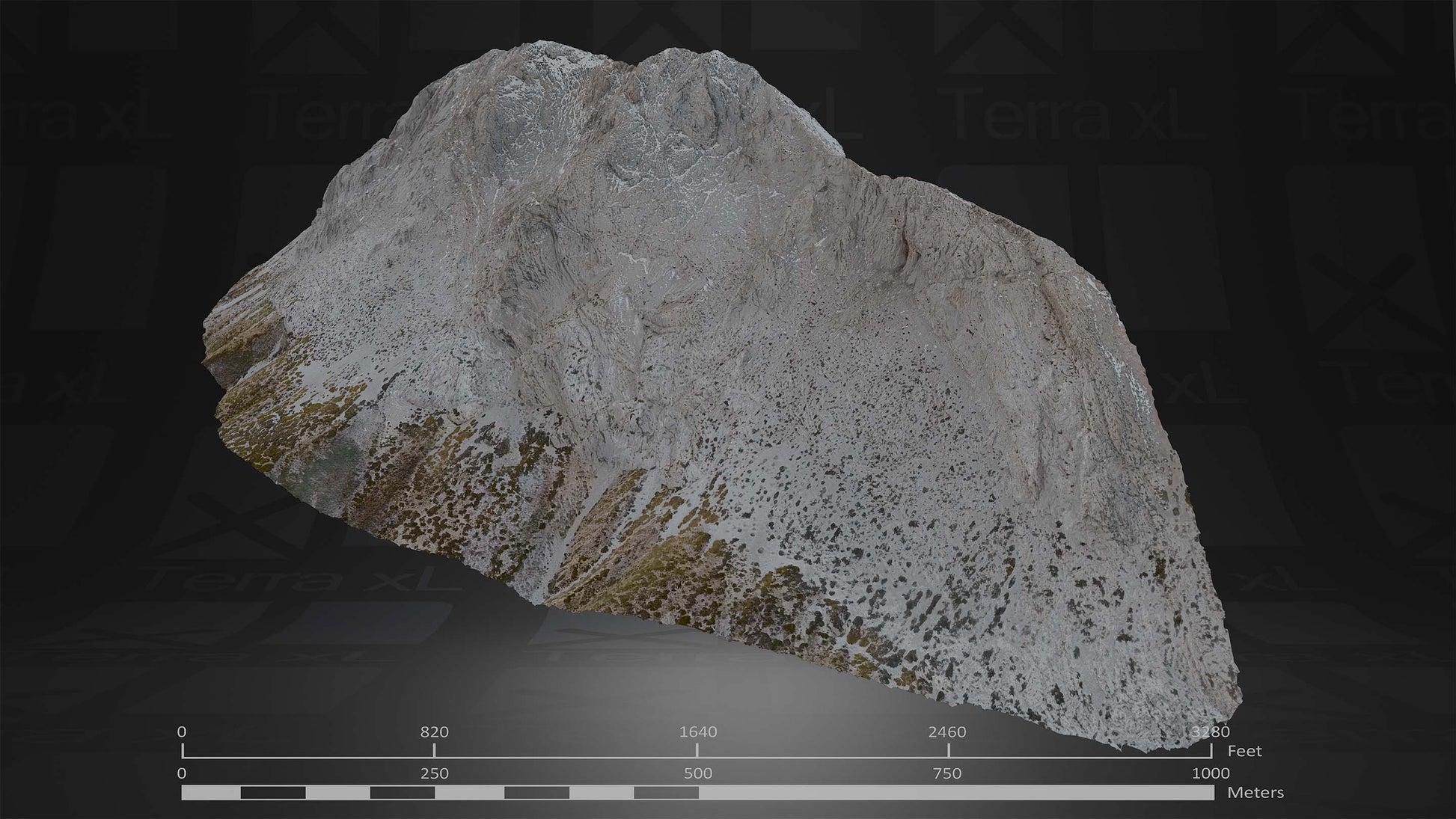 Freebie Pack 3D render of photogrammetry scan mountain terrain model