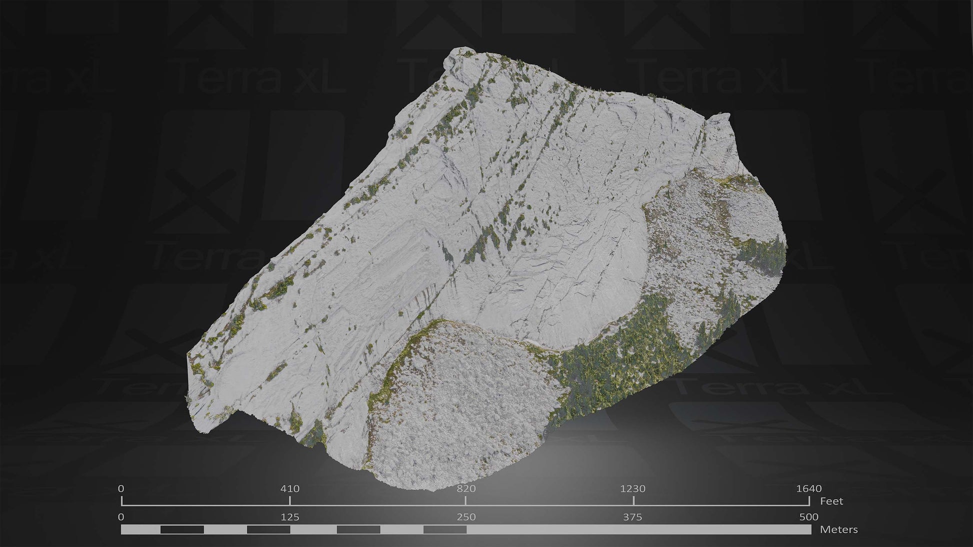 Ridgeline 3 XL 3D render of photogrammetry scan mountain terrain model