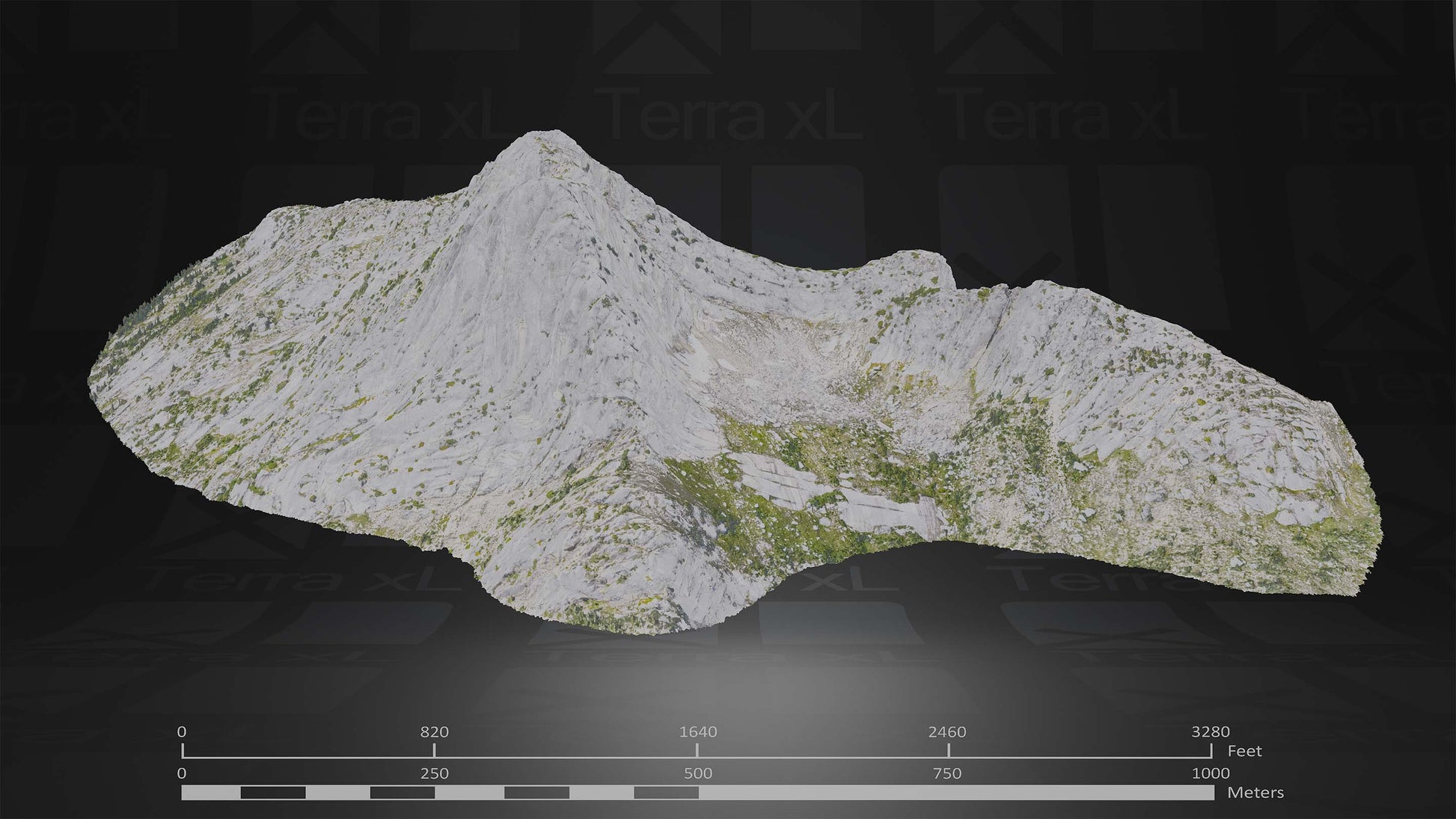 Mountain 3 XL 3D render of photogrammetry scan mountain terrain model