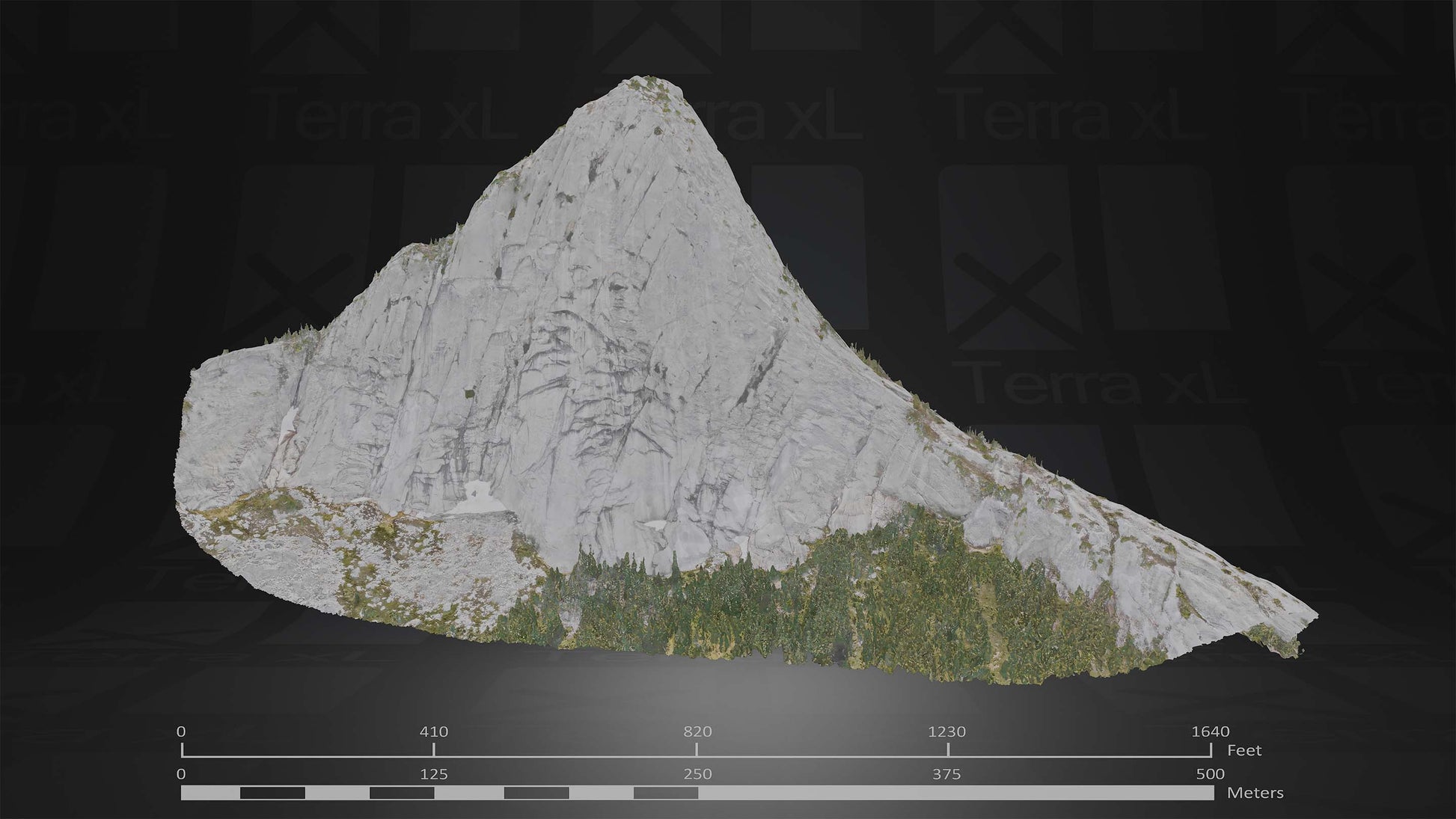 Mountain 5 XL 3D render of photogrammetry scan mountain terrain model