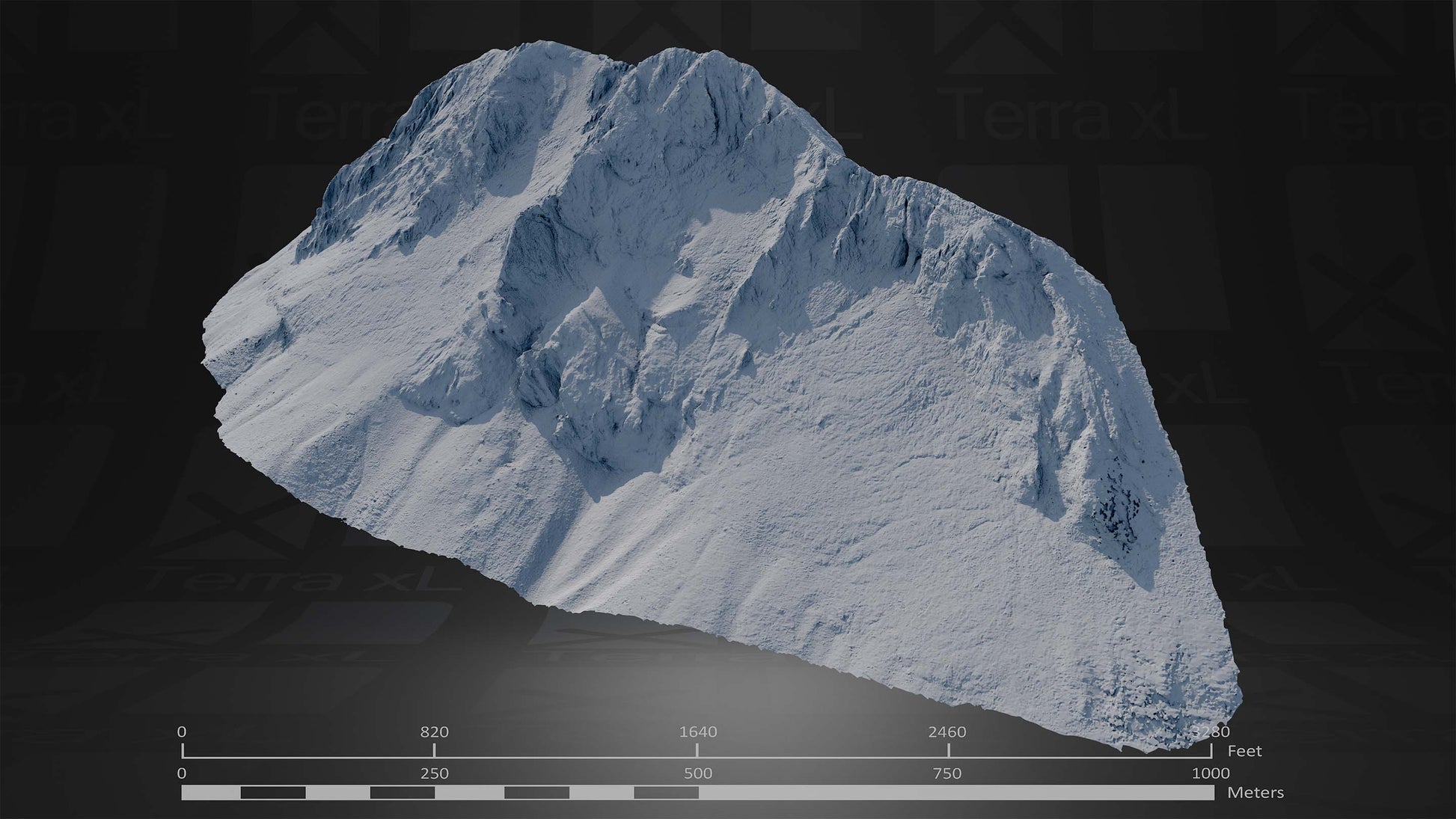 Freebie Pack 3D render of photogrammetry scan mountain terrain model