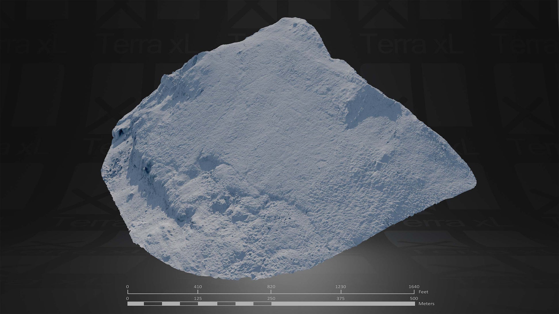 Bluffs 4 XL 3D render of photogrammetry scan mountain terrain model