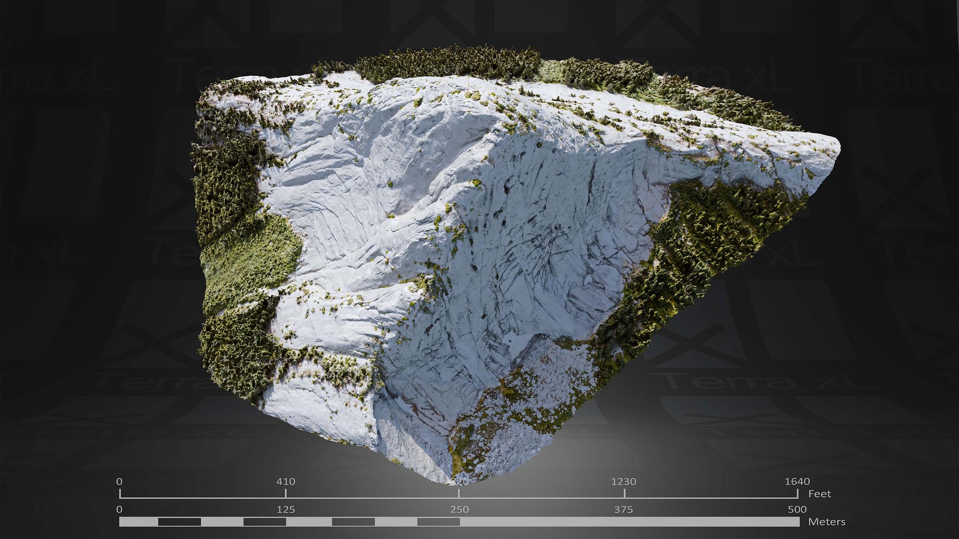 Mountain 5 XL 3D render of photogrammetry scan mountain terrain model