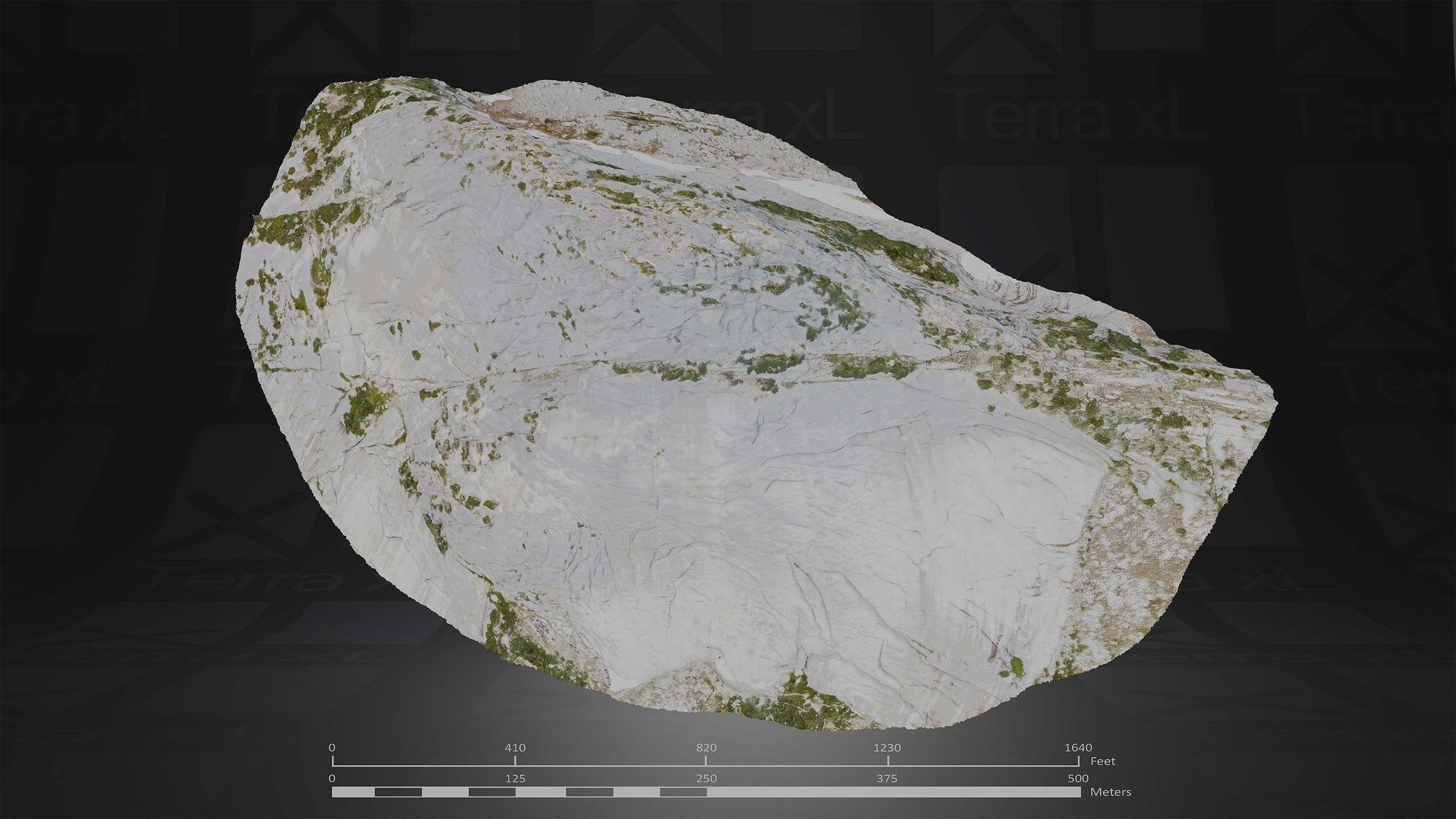 Mountain 4 XL 3D render of photogrammetry scan mountain terrain model