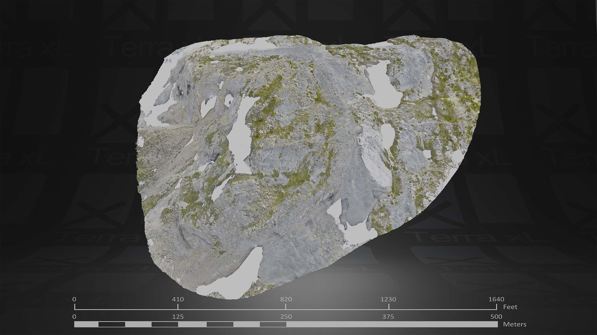 Bluffs 1 L 3D render of photogrammetry scan mountain terrain model