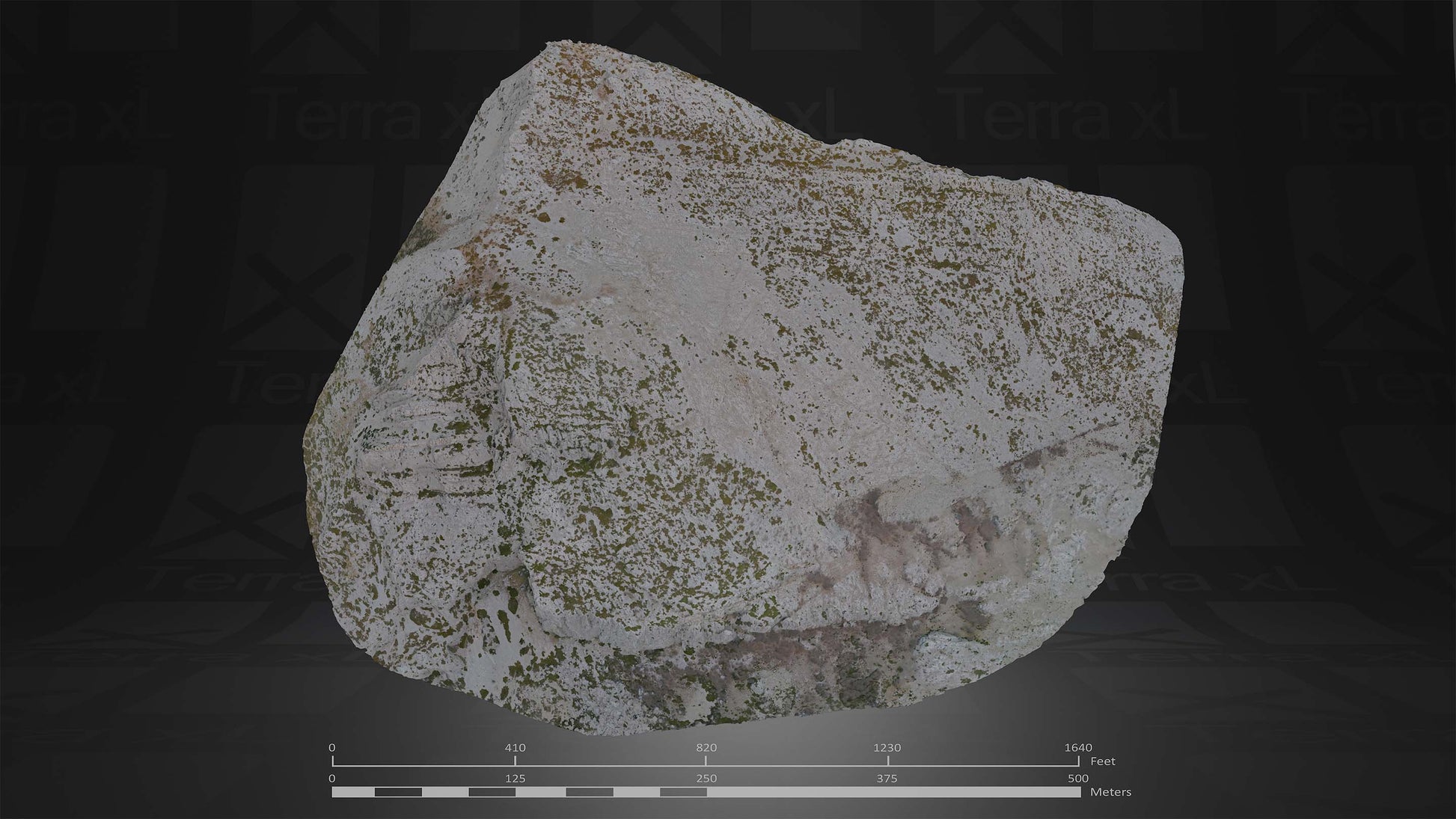 Bluffs 4 XL 3D render of photogrammetry scan mountain terrain model