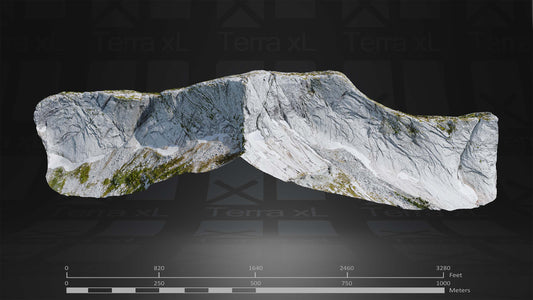 Ridgeline 2 XL 3D render of photogrammetry scan mountain terrain model