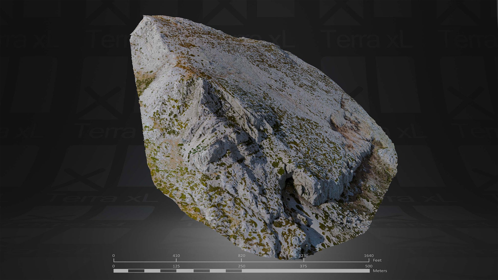 Bluffs 4 XL 3D render of photogrammetry scan mountain terrain model