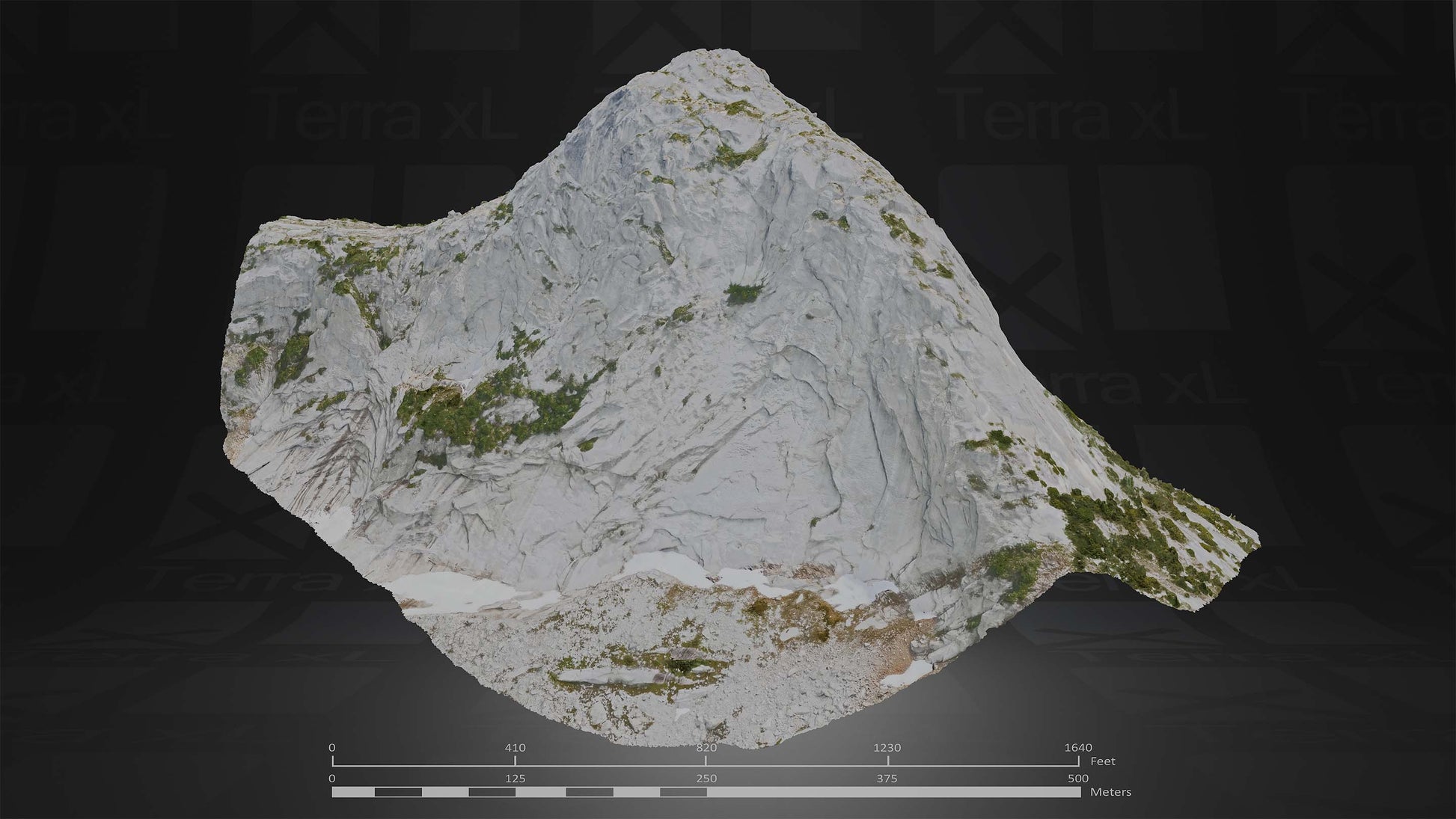 Mountain 4 XL 3D render of photogrammetry scan mountain terrain model