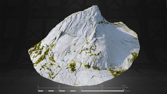 Mountain 4 XL 3D render of photogrammetry scan mountain terrain model