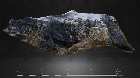 Ridgeline 4 XXL 3D render of photogrammetry scan mountain terrain model
