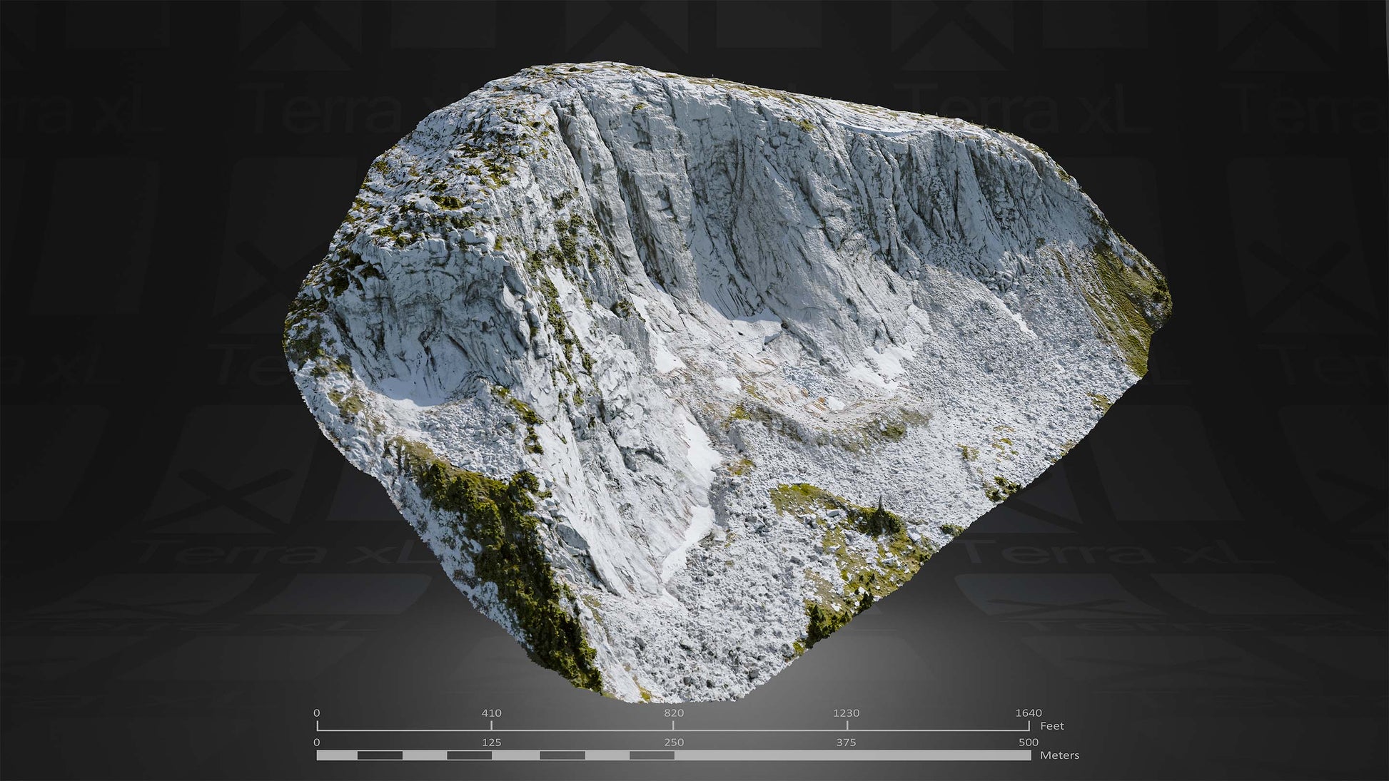 Ridgeline 1 L 3D render of photogrammetry scan mountain terrain model