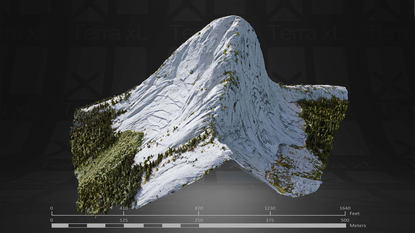 Freebie Pack 3D render of photogrammetry scan mountain terrain model