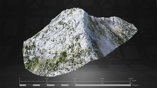 Bluffs 2 L 3D render of photogrammetry scan mountain terrain model