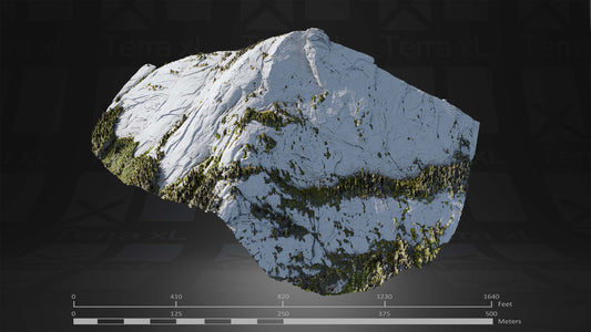 Ridgeline 3 XL 3D render of photogrammetry scan mountain terrain model