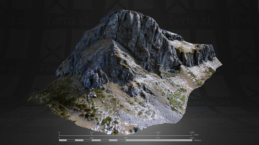 Bluffs 2 L 3D render of photogrammetry scan mountain terrain model
