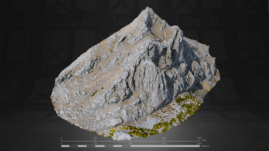 Bluffs 1 L 3D render of photogrammetry scan mountain terrain model