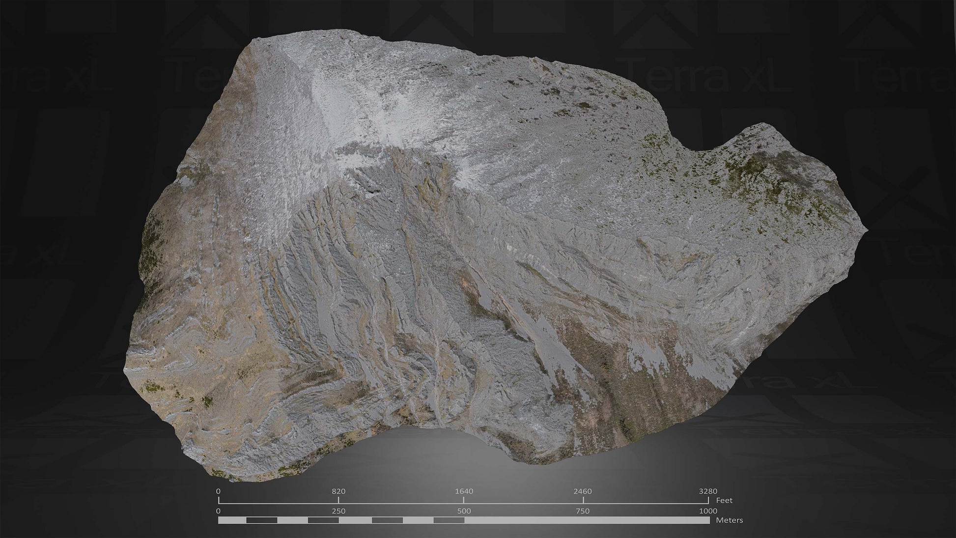 Full Mountain 1 XXL 3D render of photogrammetry scan mountain terrain model