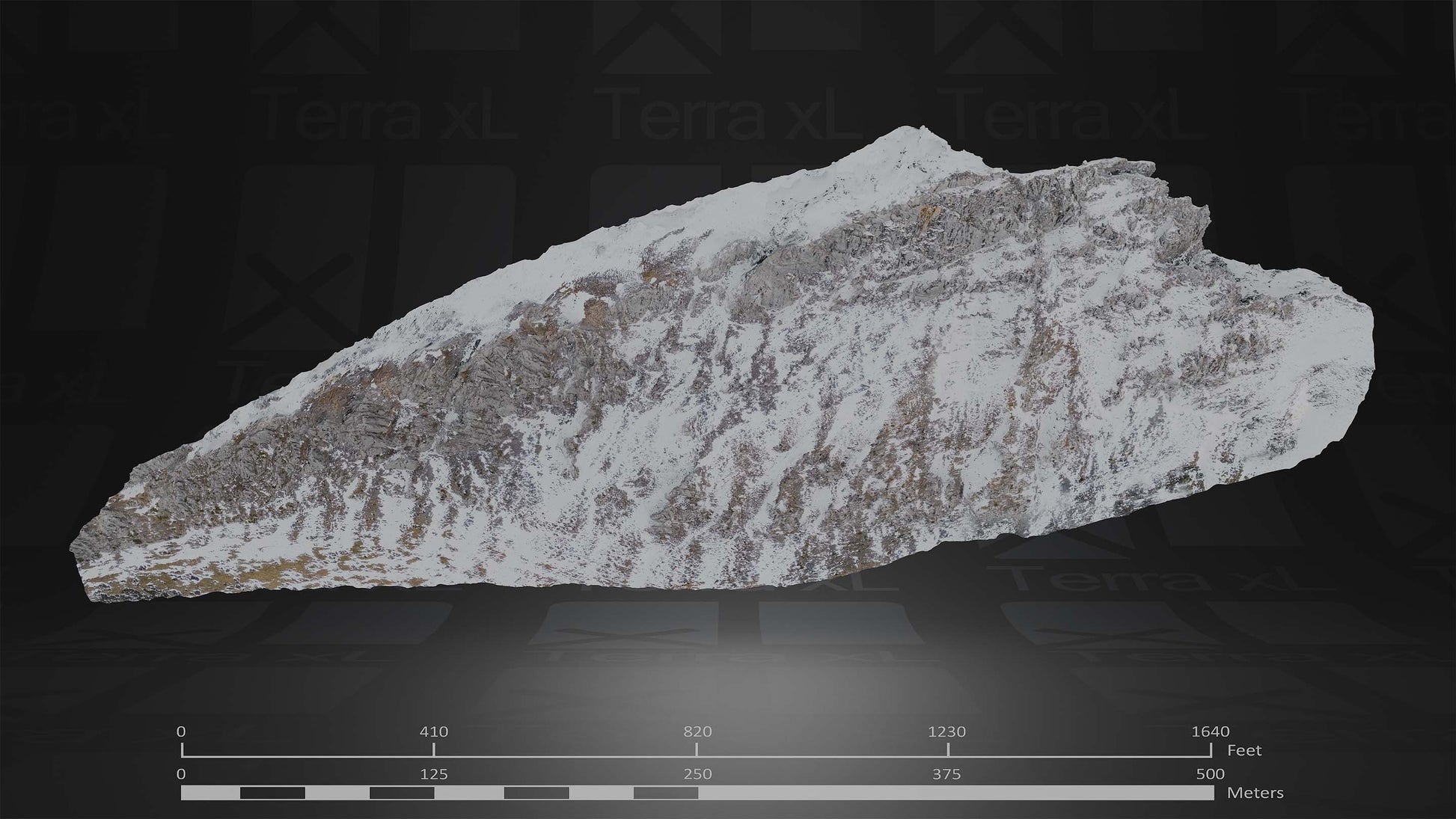 Ridgeline 3 XL 3D render of photogrammetry scan mountain terrain model