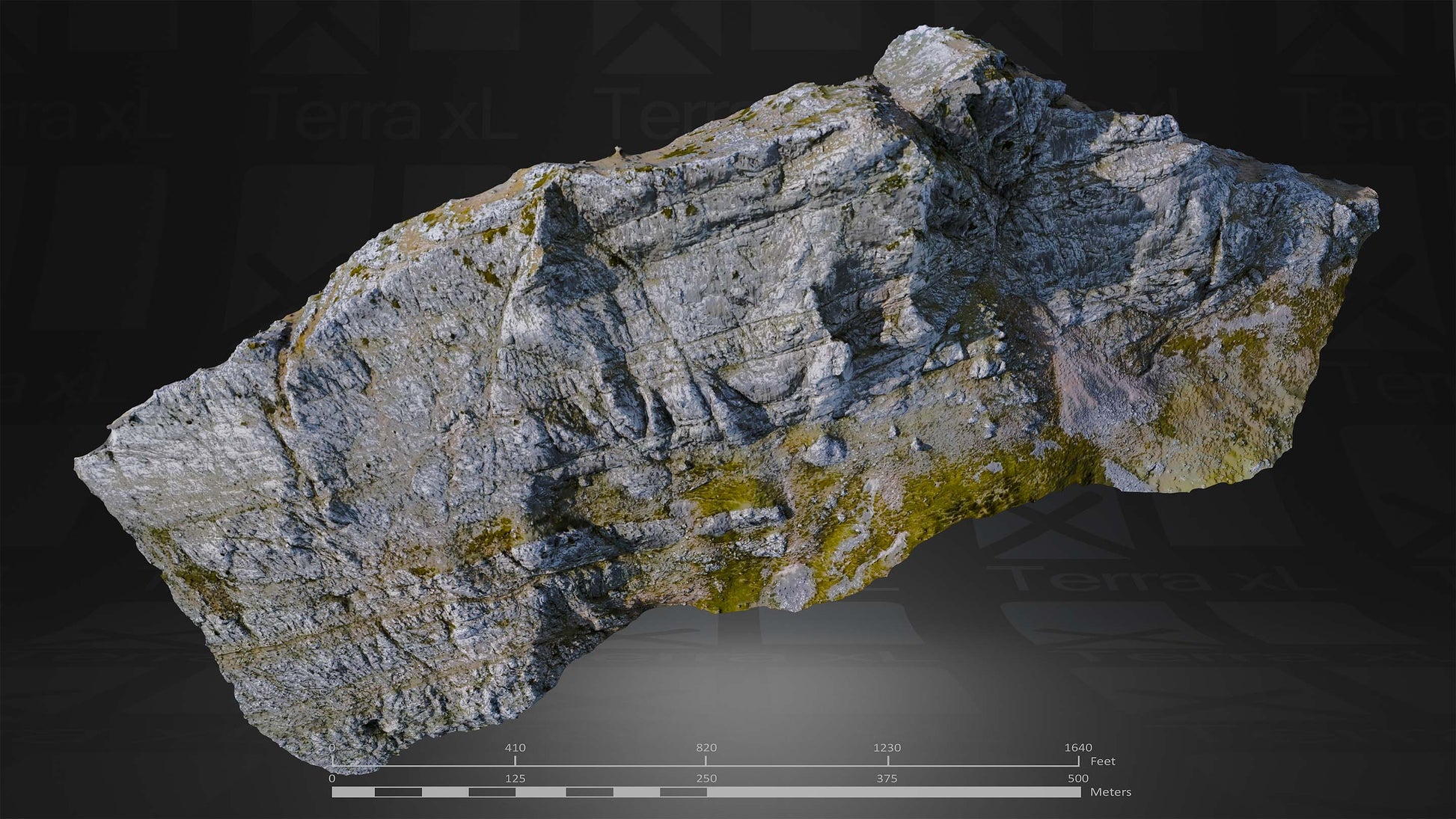 Ridgeline 2 XL 3D render of photogrammetry scan mountain terrain model