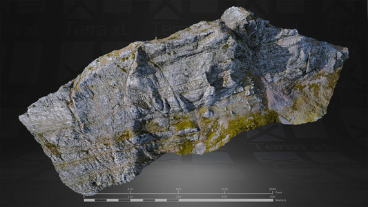 Ridgeline 2 XL 3D render of photogrammetry scan mountain terrain model