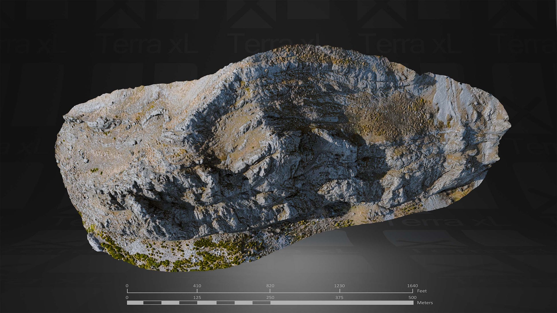Bluffs 1 L 3D render of photogrammetry scan mountain terrain model