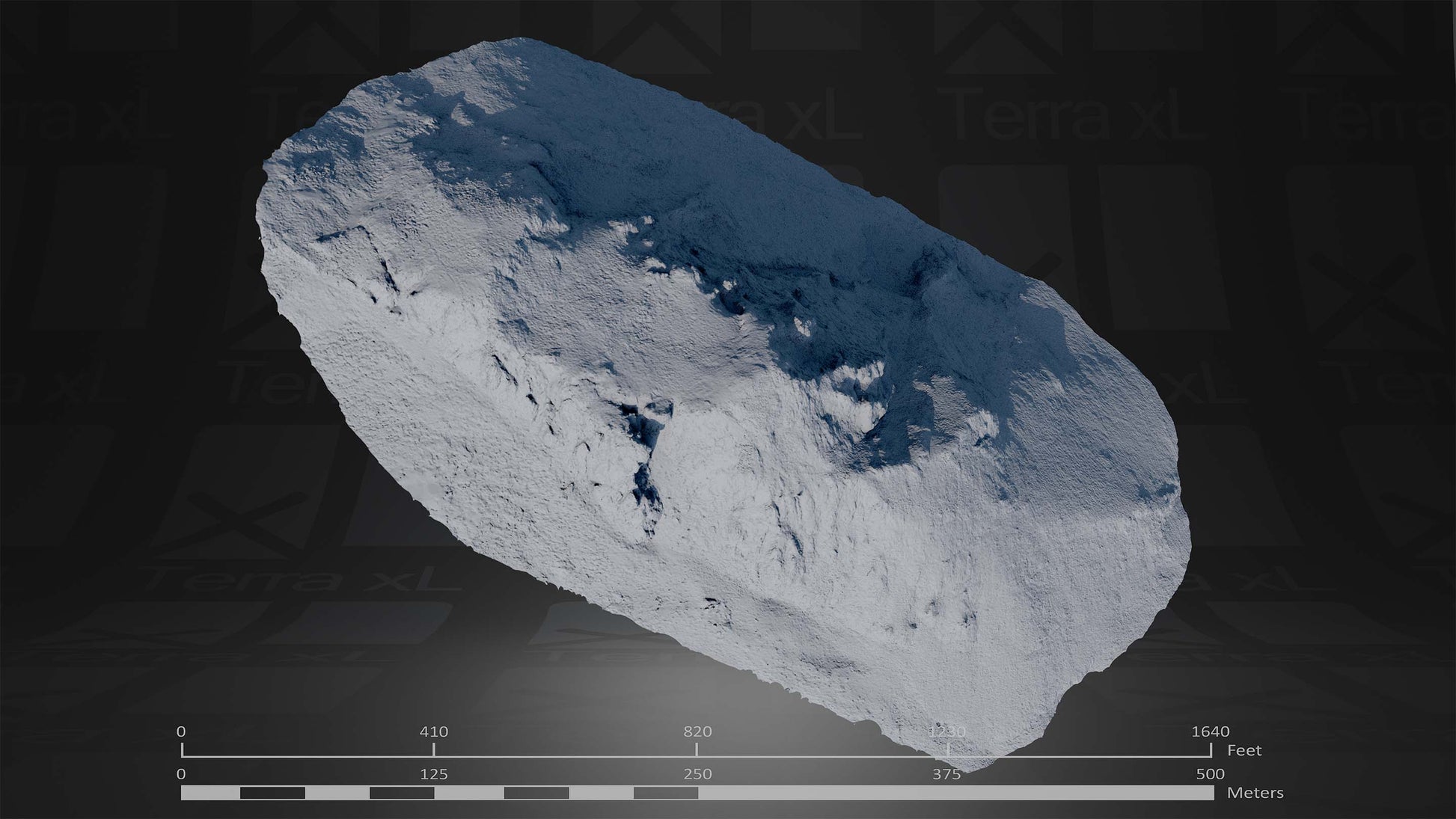 Outcrop 1 L 3D render of photogrammetry scan mountain terrain model