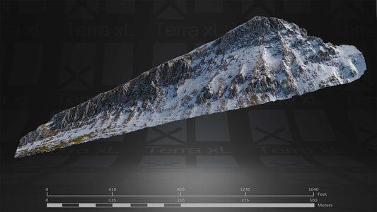 Ridgeline 3 XL 3D render of photogrammetry scan mountain terrain model