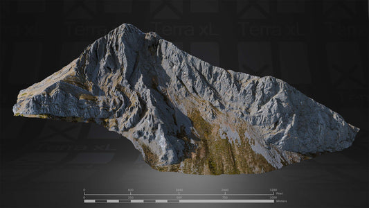 Full Mountain 1 XXL 3D render of photogrammetry scan mountain terrain model