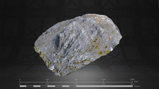 Outcrop 2 L 3D render of photogrammetry scan mountain terrain model