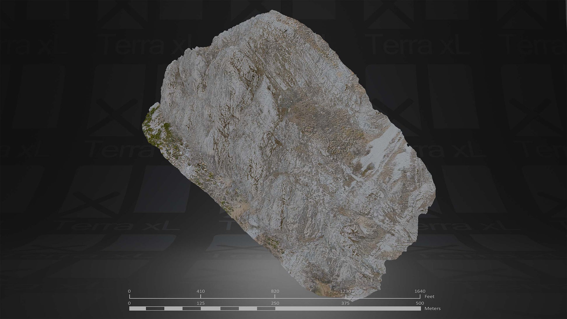 Bluffs 1 L 3D render of photogrammetry scan mountain terrain model