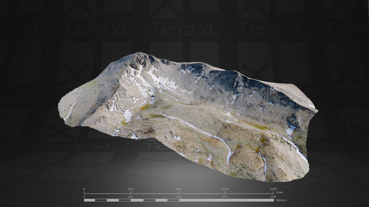 Basin 1 XL 3D render of photogrammetry scan mountain terrain model