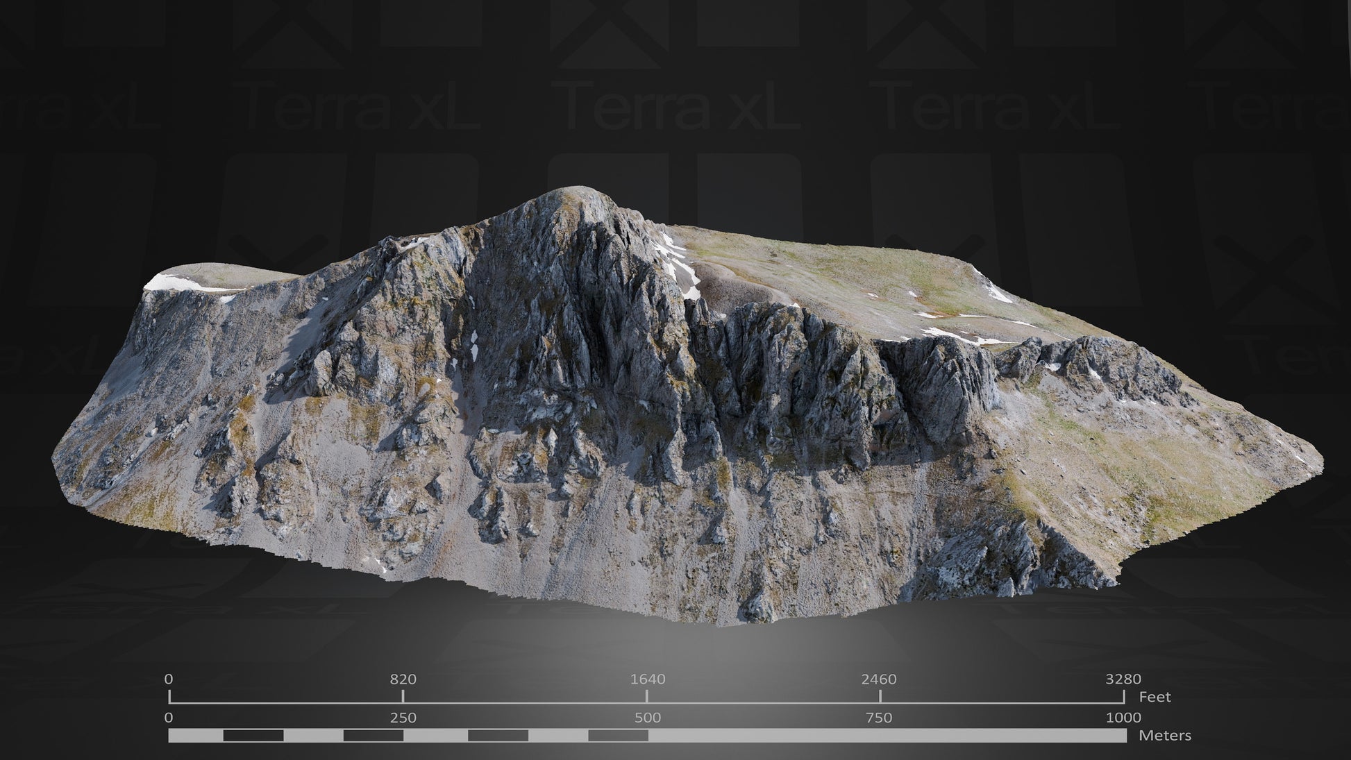 Full Mountain 1 XXL 3D render of photogrammetry scan mountain terrain model