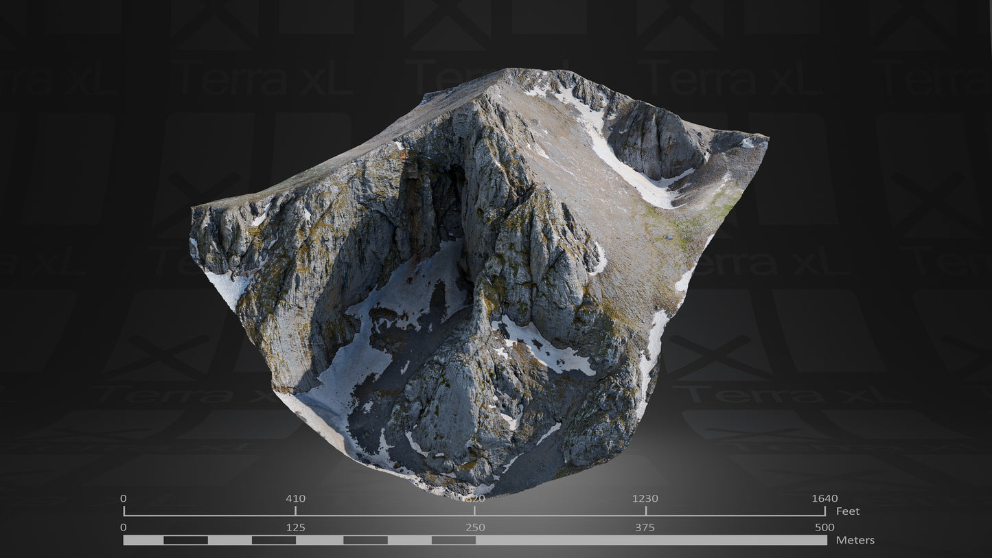 Bluffs 1 L 3D render of photogrammetry scan mountain terrain model
