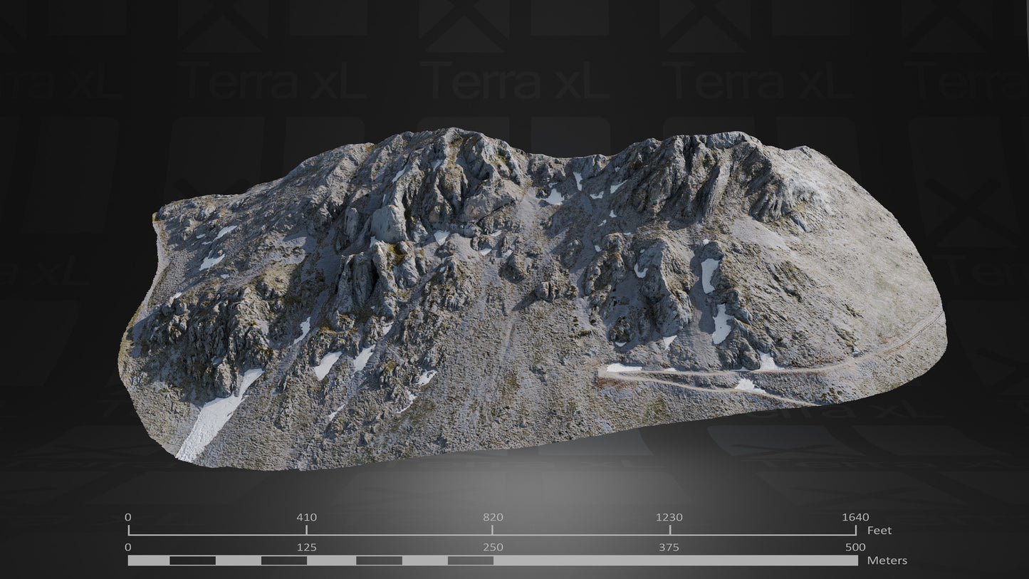 Bluffs 4 L 3D render of photogrammetry scan mountain terrain model