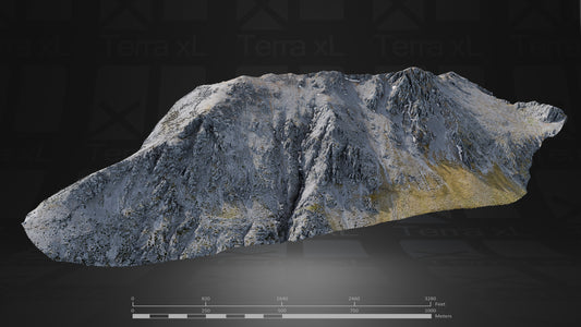 Ridgeline 1 XXL 3D render of photogrammetry scan mountain terrain model
