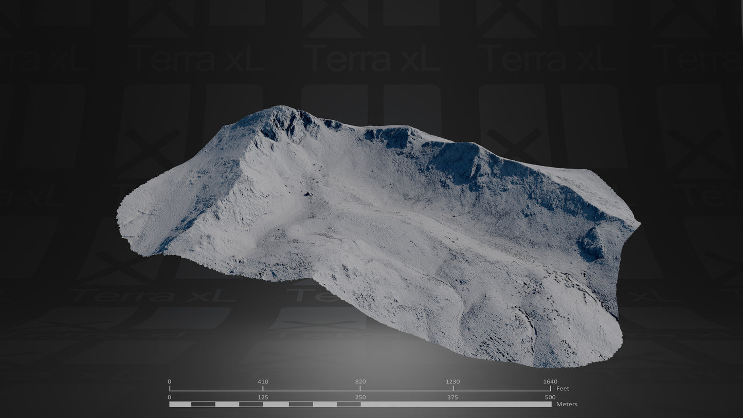 Basin 1 XL 3D render of photogrammetry scan mountain terrain model