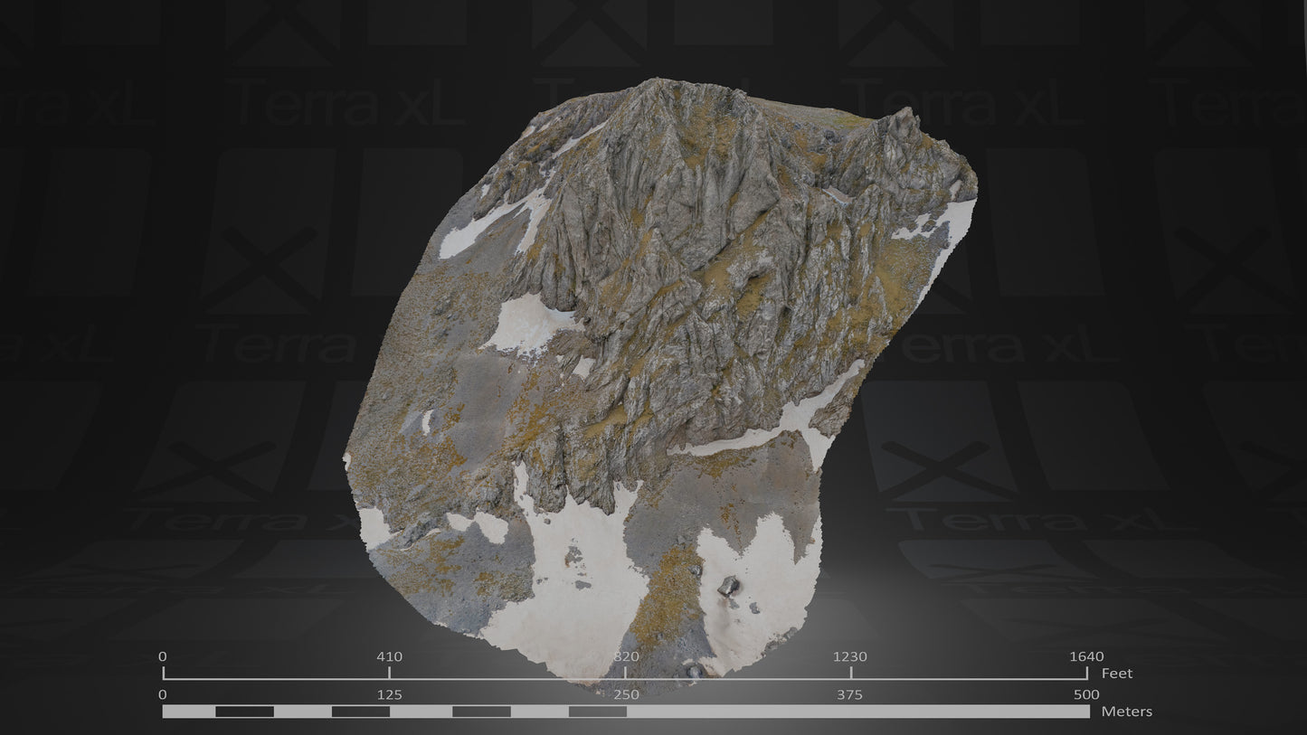 Bluffs 2 L 3D render of photogrammetry scan mountain terrain model