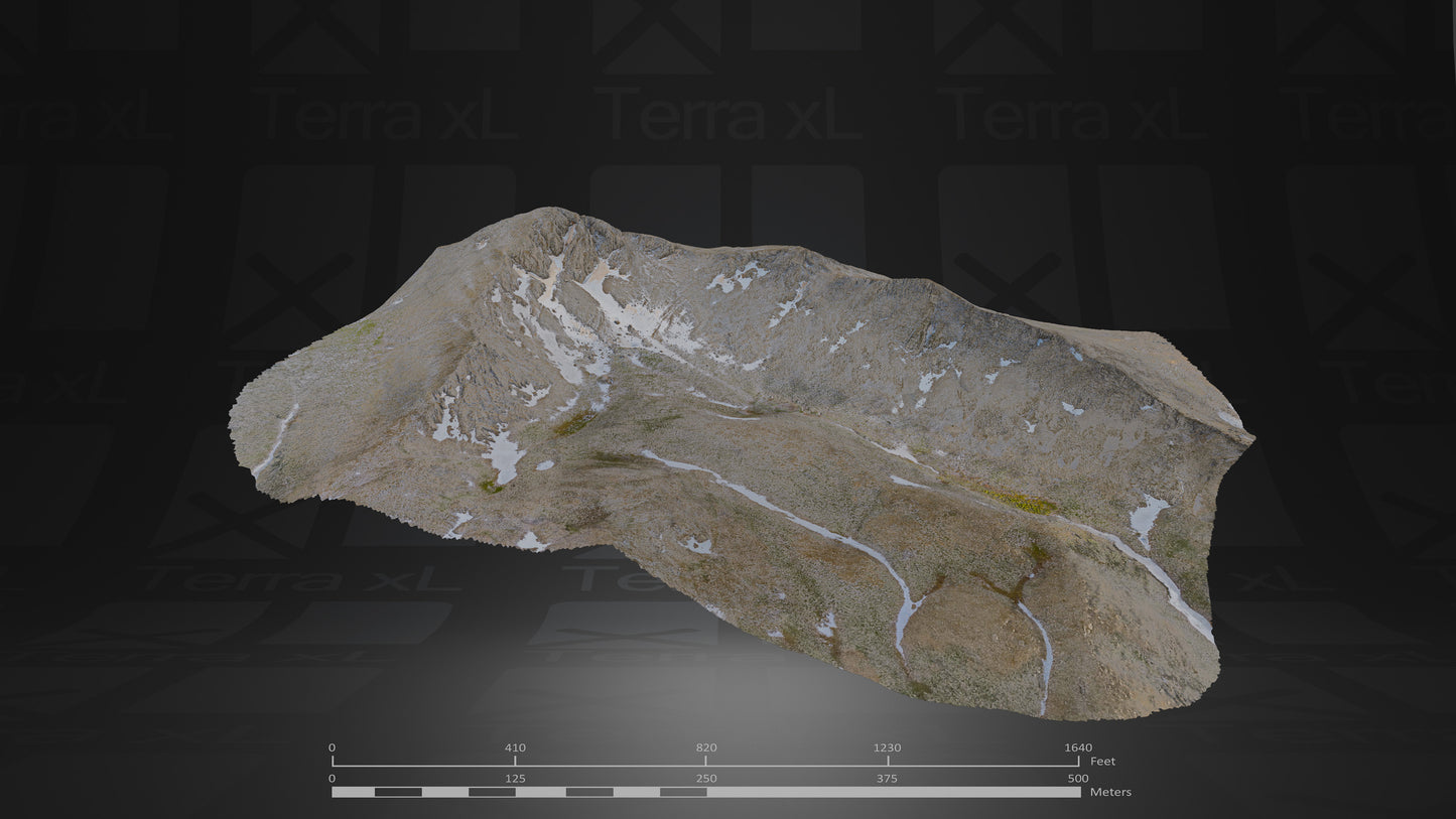 Basin 1 XL 3D render of photogrammetry scan mountain terrain model