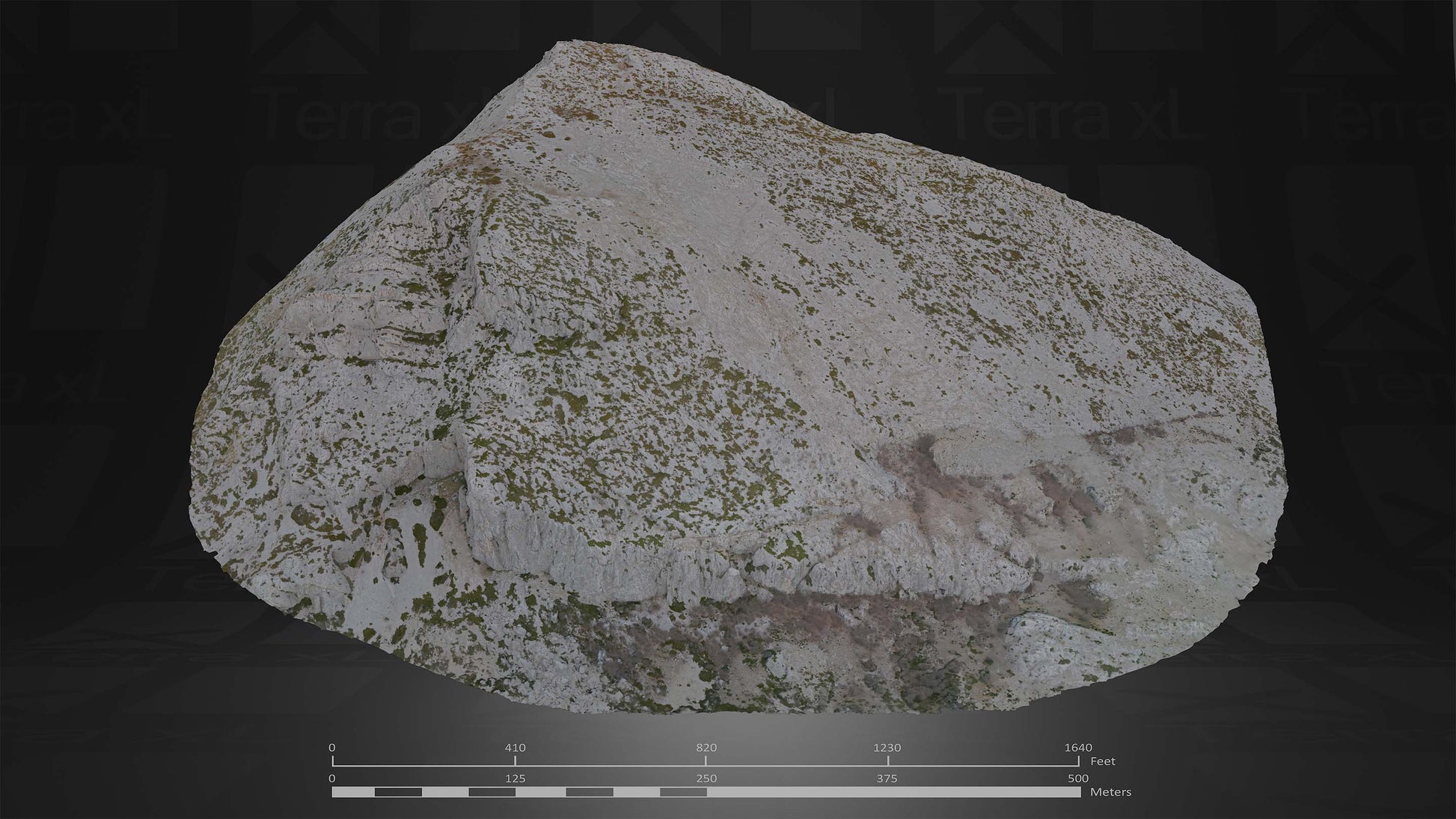 Bluffs 4 XL 3D render of photogrammetry scan mountain terrain model