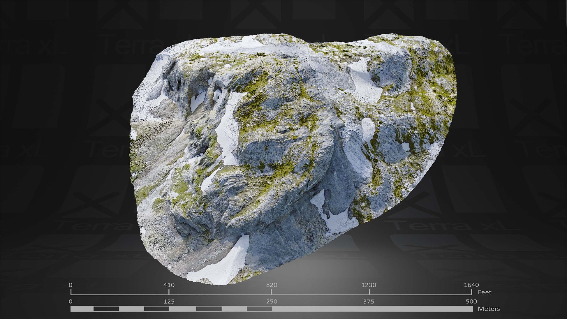 Mountain 1 XL 3D render of photogrammetry scan mountain terrain model