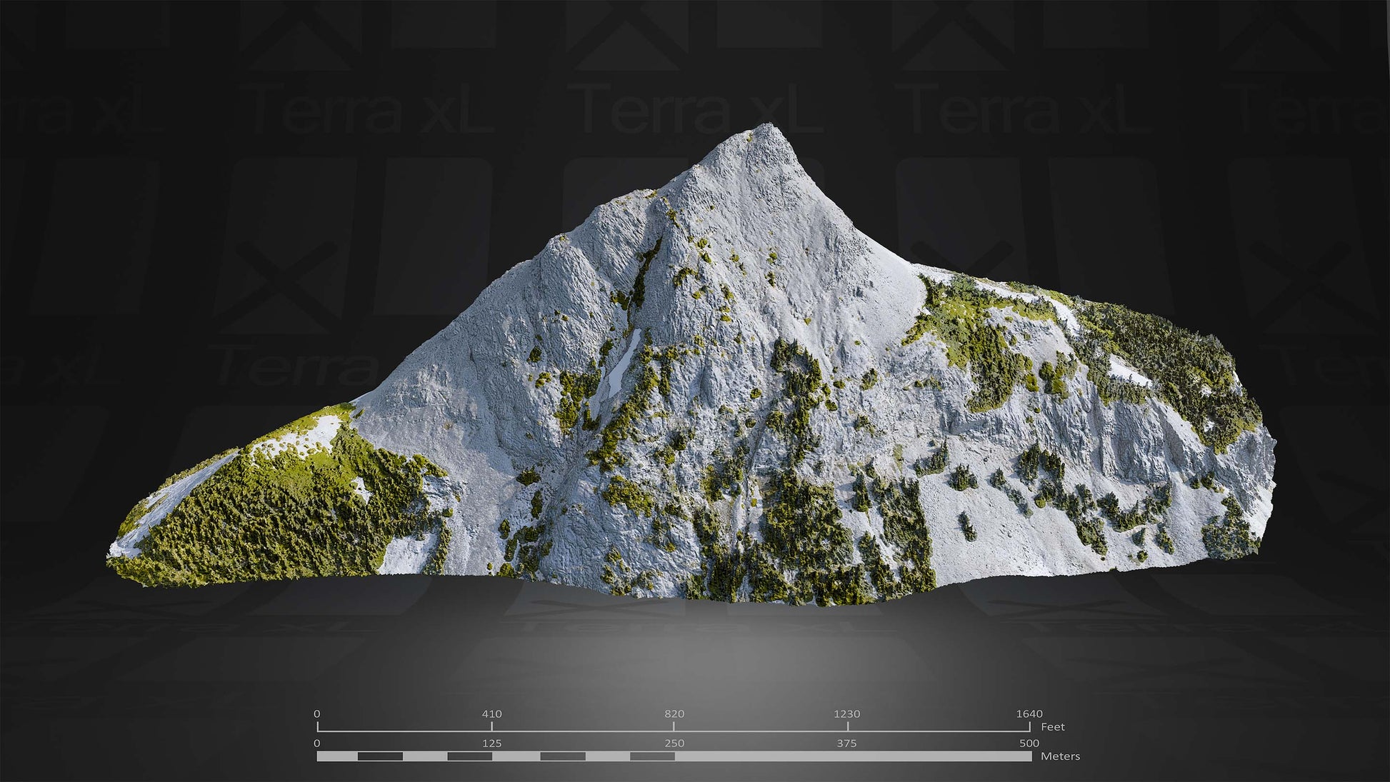 Mountain 1 XL 3D render of photogrammetry scan mountain terrain model